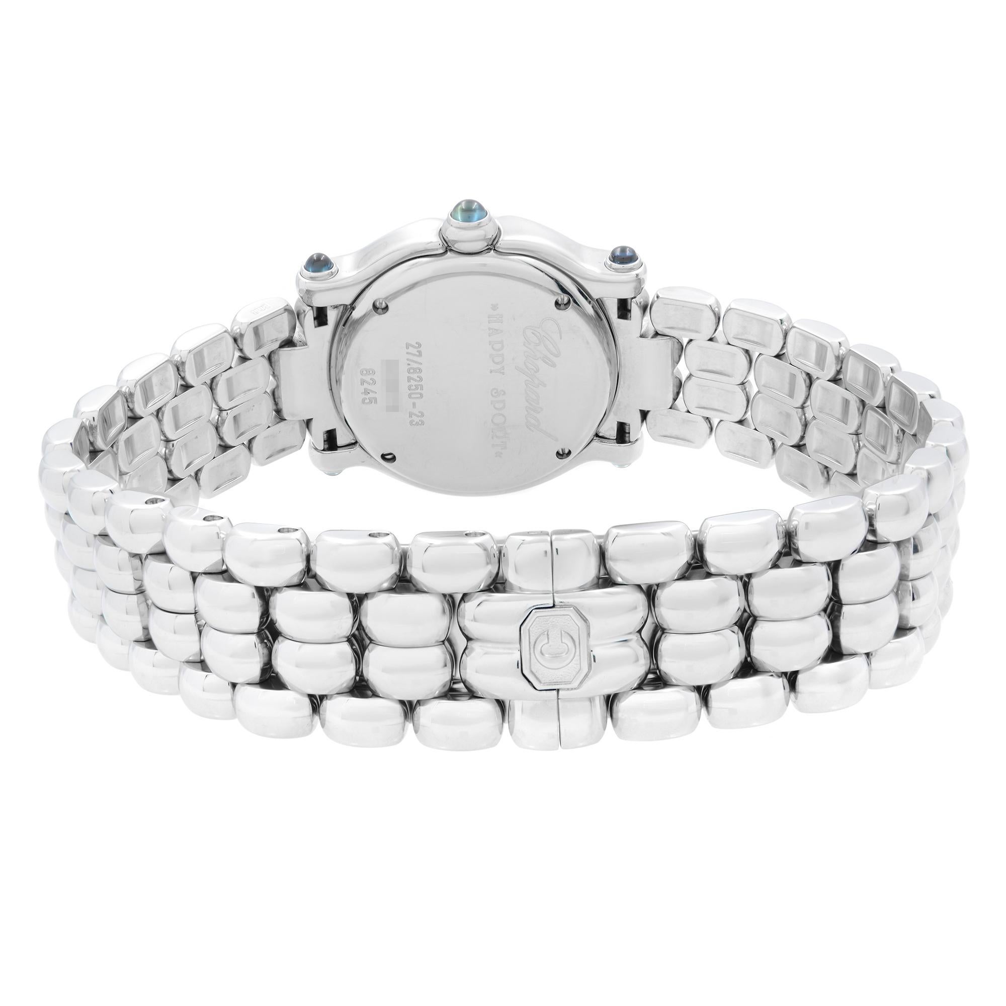 Chopard Happy Sport Diamond Steel White Dial Quartz Ladies Watch 27/8250-23 1