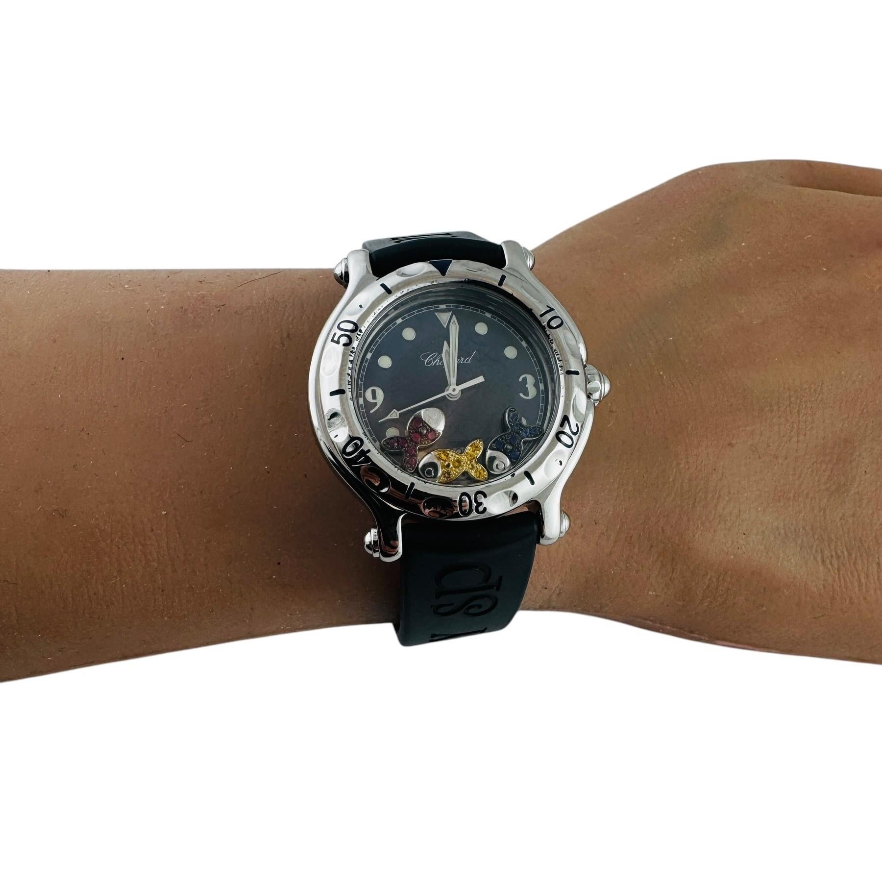 Chopard Happy Sport Fish 27/8921-402 Watch Sapphire Rubies #20960 6