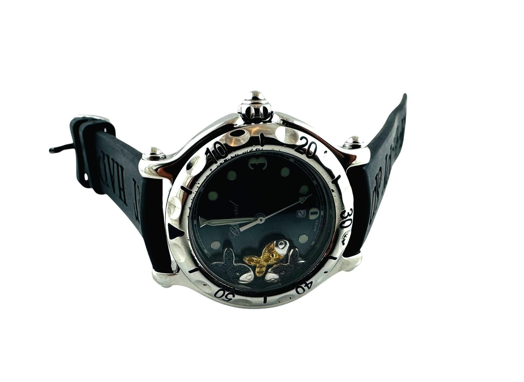 Chopard Happy Sport Fish 27/8921-402 Watch Sapphire Rubies #20960 9