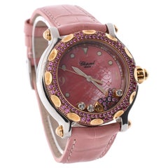 Chopard Happy Sport Fish Round Quartz Watch Stainless Steel and Alligator