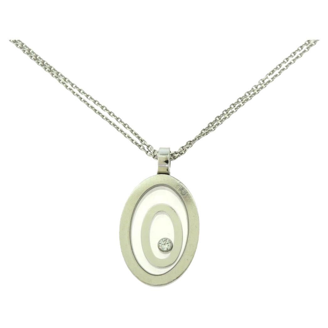 Chopard Happy Sport Floating Diamond 18K White Gold Necklace