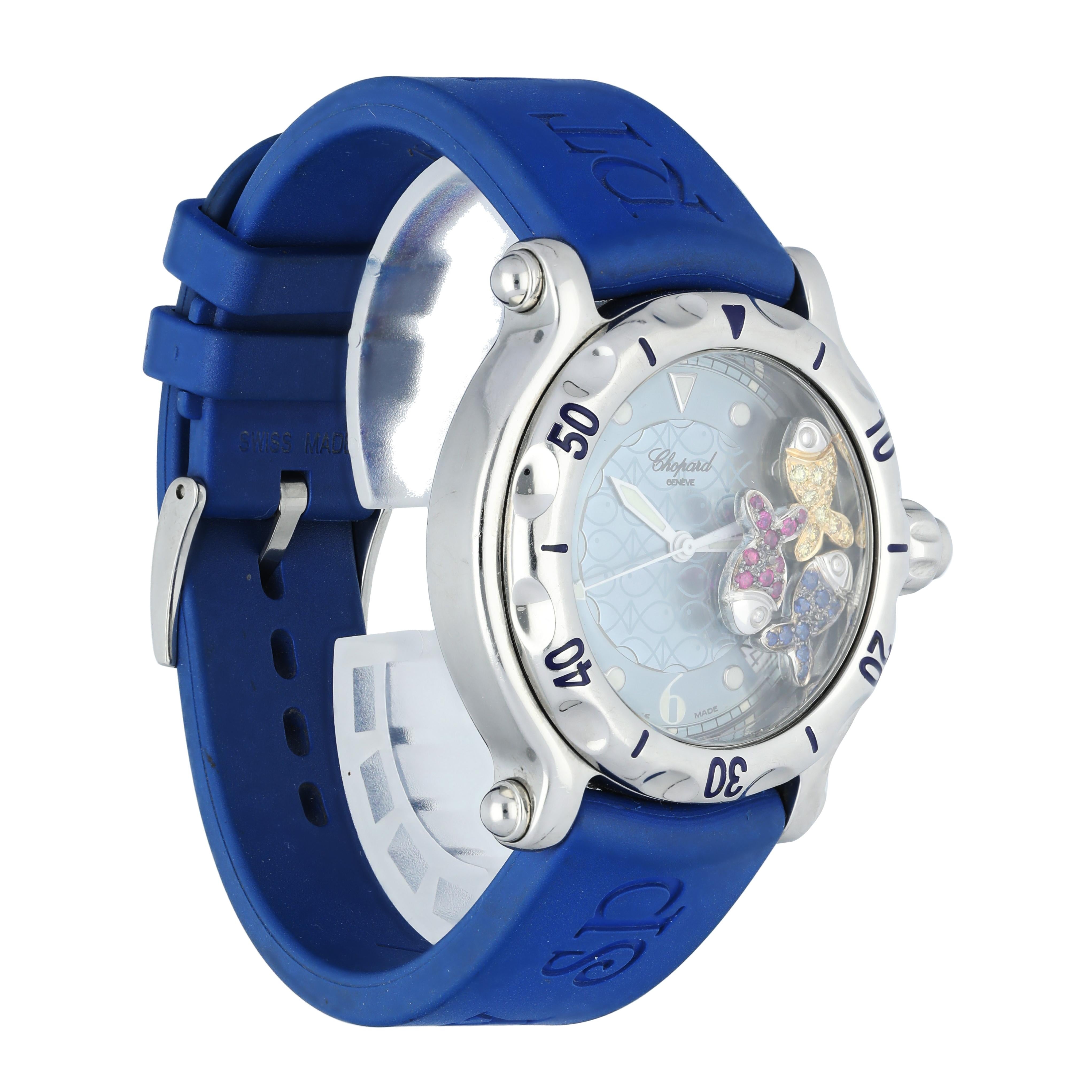 Chopard Happy Sport Happy Beach 8347 Ladies Watch In Excellent Condition For Sale In New York, NY