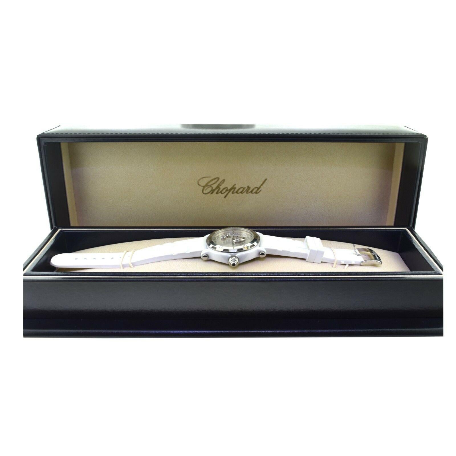 Women's or Men's Chopard Happy Sport Heart Ltd. Edition Floating Diamond White Rubber Watch, Cert
