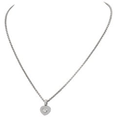 Chopard Happy Sport Heart Pendant and Chain in 18k White Gold