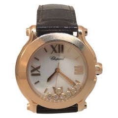 Used Chopard Happy Sport II Rose Gold White Dial Diamond Ladies Watch 27/7471-5001