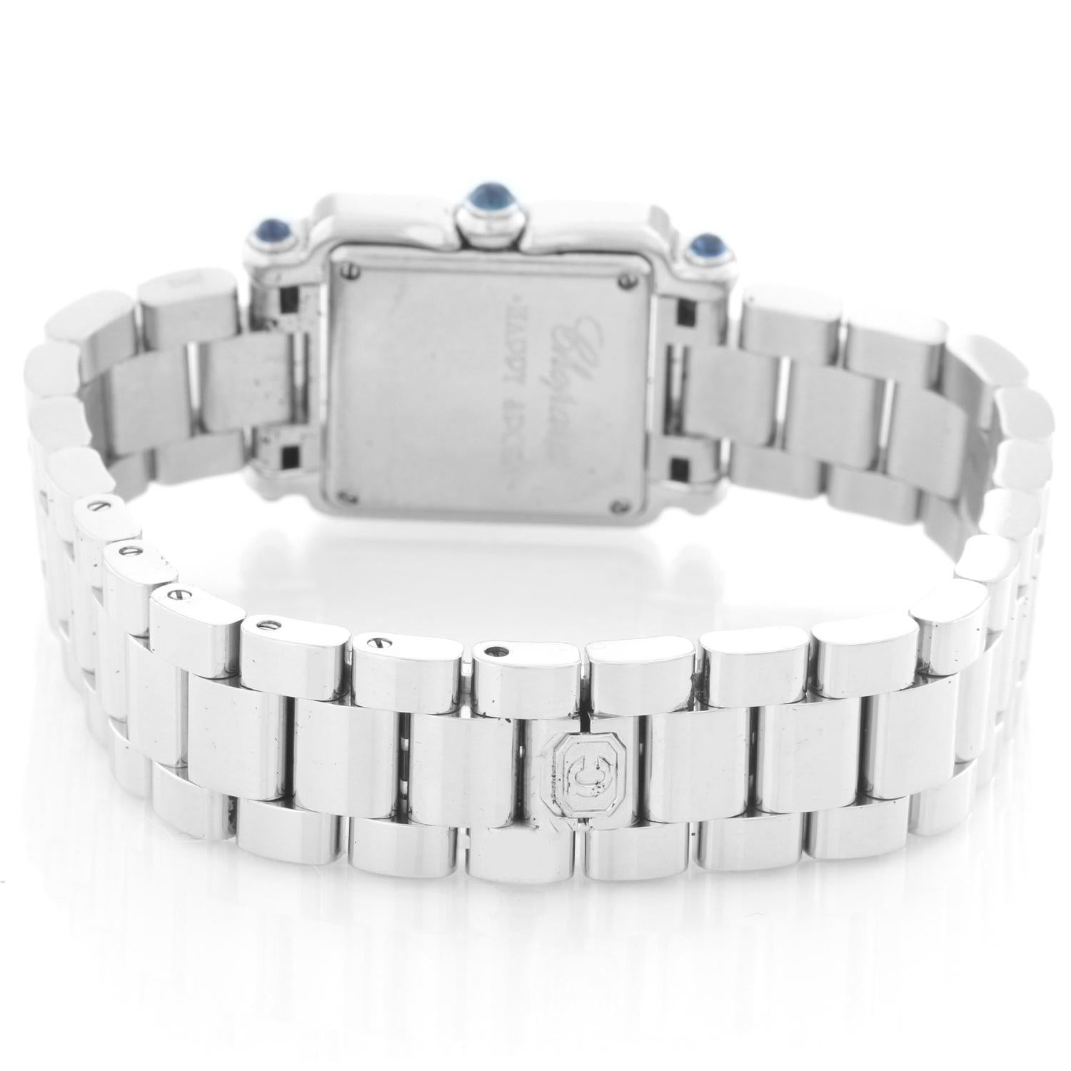 Chopard Happy Sport Ladies 5 Floating Diamonds Stainless Steel Watch 27/8894-23/ In Excellent Condition In Dallas, TX
