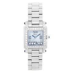 Vintage Chopard Happy Sport Ladies 5 Floating Diamonds Stainless Steel Watch 27/8894-23/