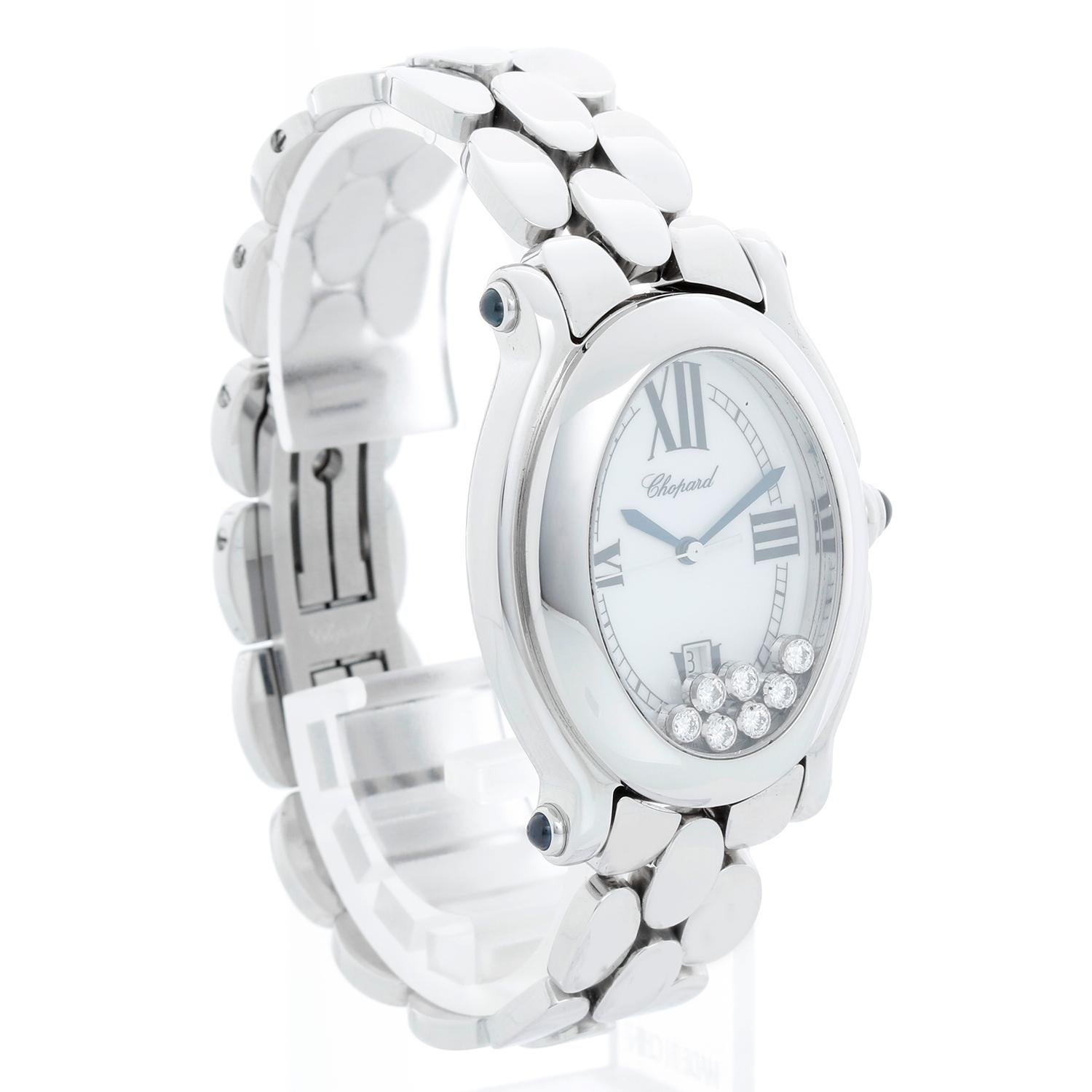 Chopard Happy Sport Ladies Stainless Steel watch with Floating Diamonds 27/8418- 1