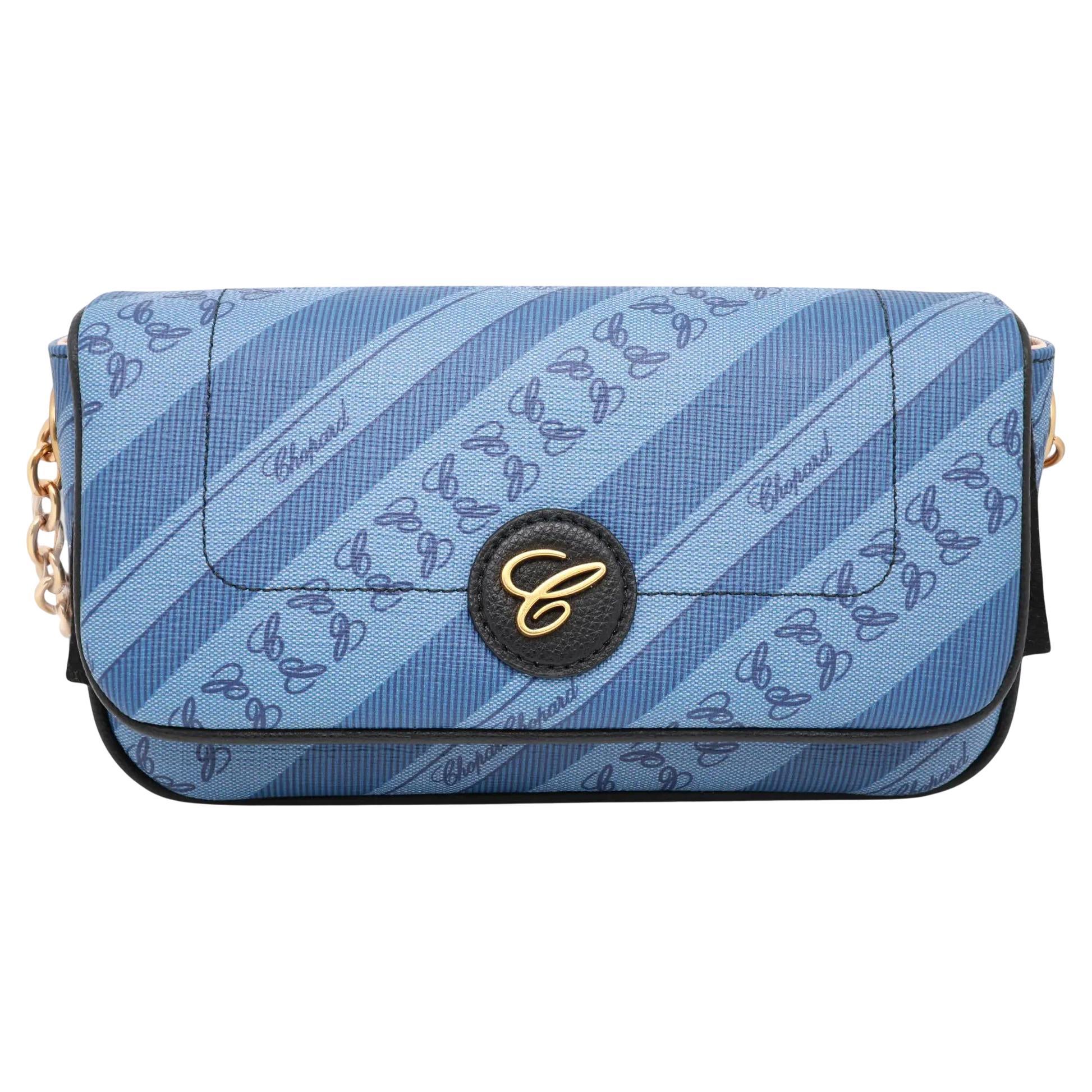 Chopard Happy Sport Mini Bolso Crossbody de lona azul 95000-1126 en venta