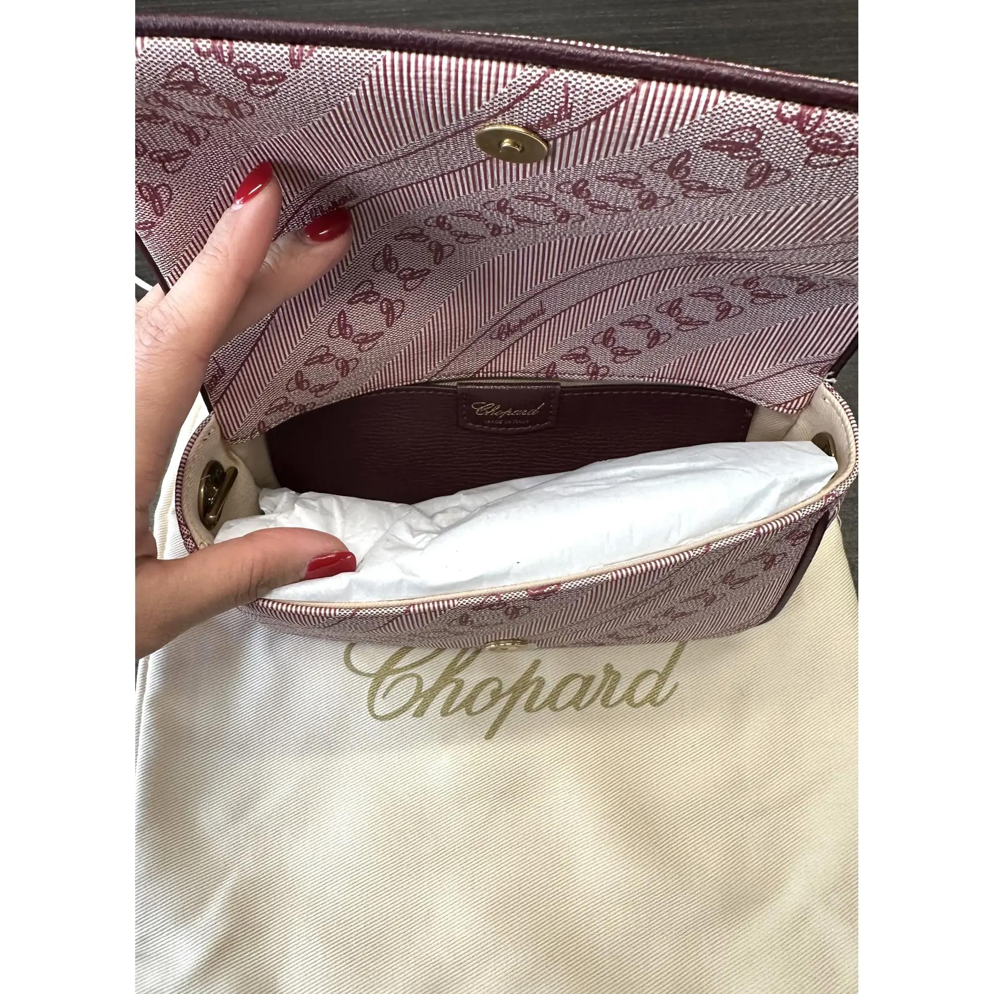 Chopard Happy Sport Mini Bolso Crossbody de Lona Burdeos 95000-1125 Beige en venta
