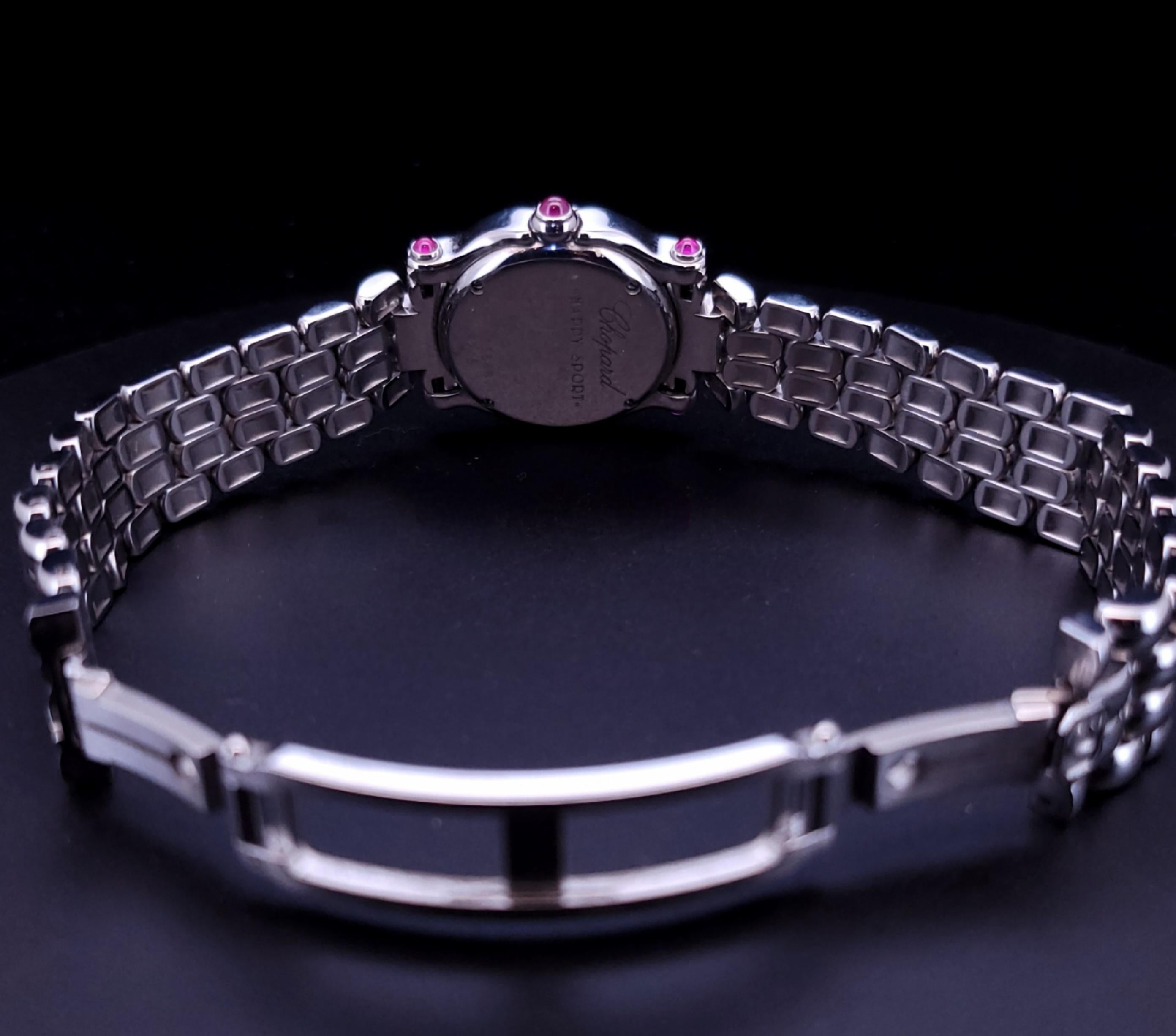 Chopard Happy Sport moon star Diamonds  23mm Stainless Steel Ladies Watch 1