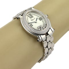 Chopard Happy Sport Oval 7 Floating Diamonds Ladies Stainless Steel Wrist Watch