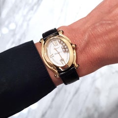 Chopard Happy Sport Oval Datum 7000 Schmuck Diamanten Saphire 18k Gold 27/7000-23