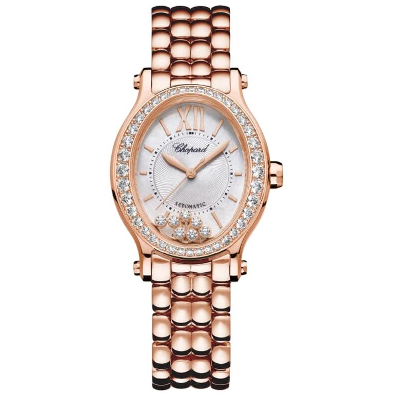 Chopard Happy Sport Oval Rose Gold and Diamond Ladies Watch 275362-5005