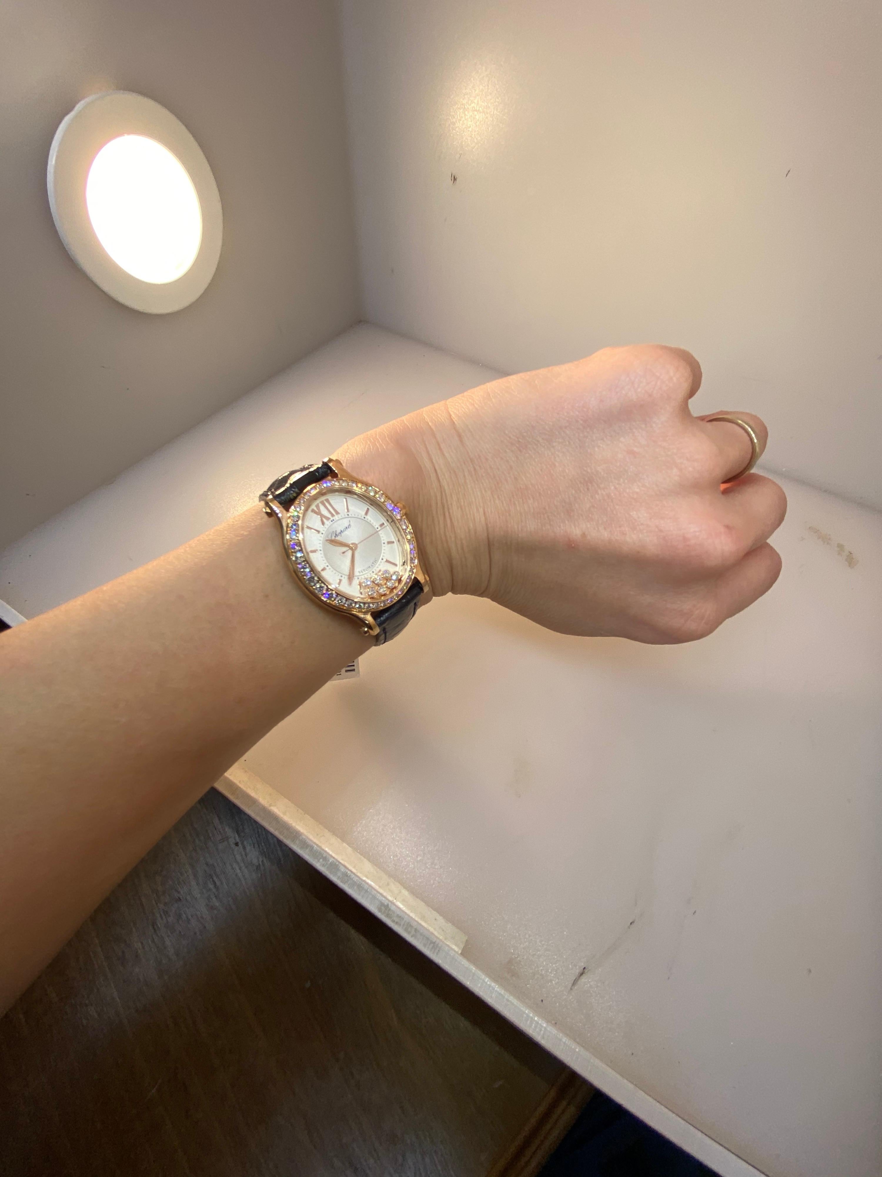 Chopard Happy Sport Oval Rose Gold Diamond Bezel Automatic Ladies Watch 27/5362 For Sale 6