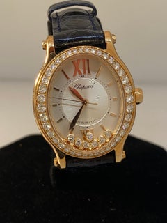 Chopard Happy Sport Oval Rose Gold Diamond Bezel Automatic Ladies Watch 27/5362