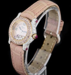 Chopard Happy Sport Pink and White Diamond Set Pink Mother of Pearl Dial Watch