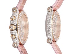 Chopard Happy Sport Pink Diamond MOP 40mm Ladies 18K Gold Watch Pouch/Papers