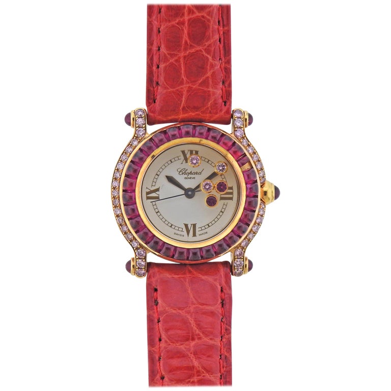 Reloj Chopard Happy Sport Oro Rubí Diamante Rosa en venta en