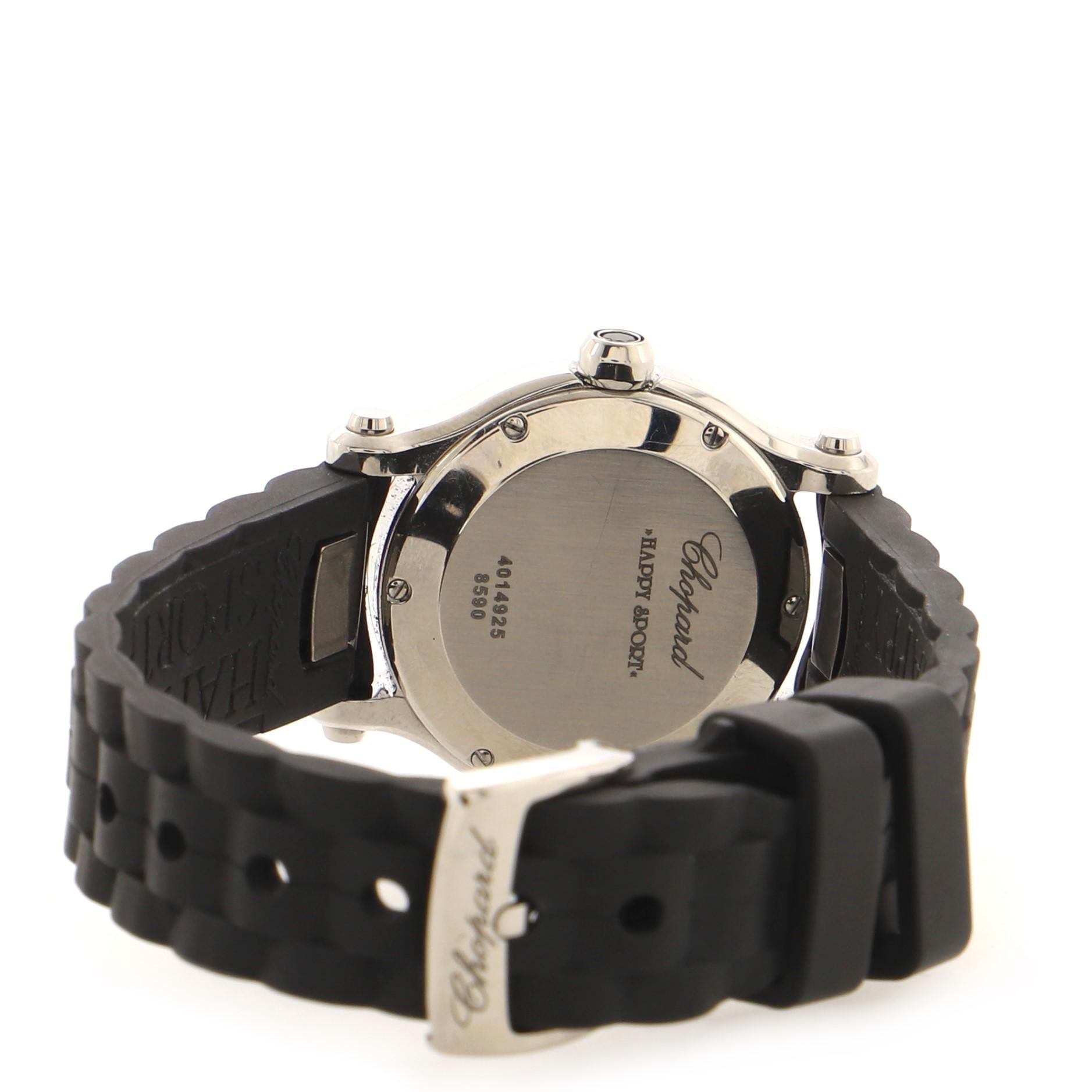Happy Sport Quarz-Uhr aus Edelstahl und Gummi von Chopard Damen