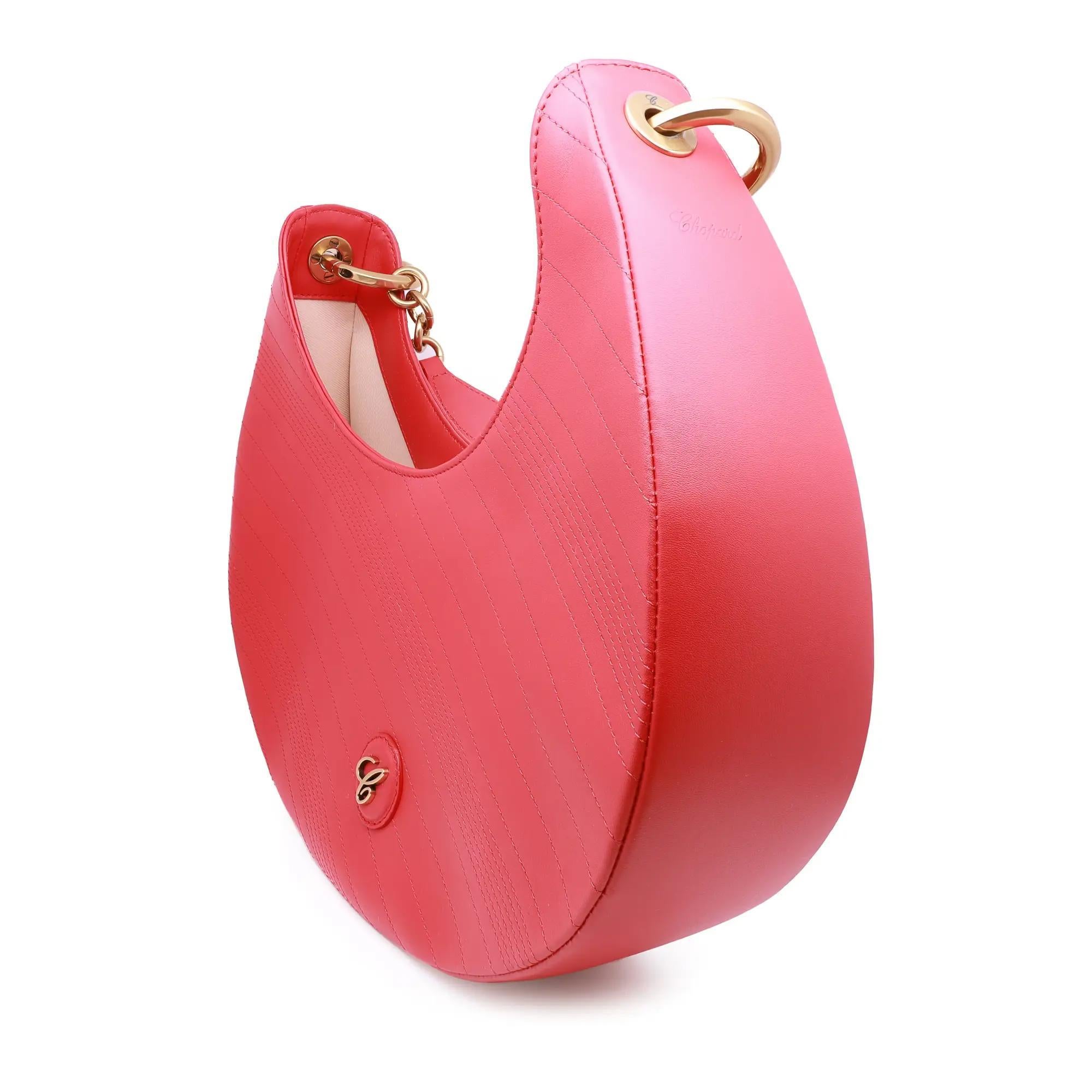 De las mujeres Chopard Happy Sport Bolso Hobo de Piel Acolchado en Rojo 95000-1211 en venta