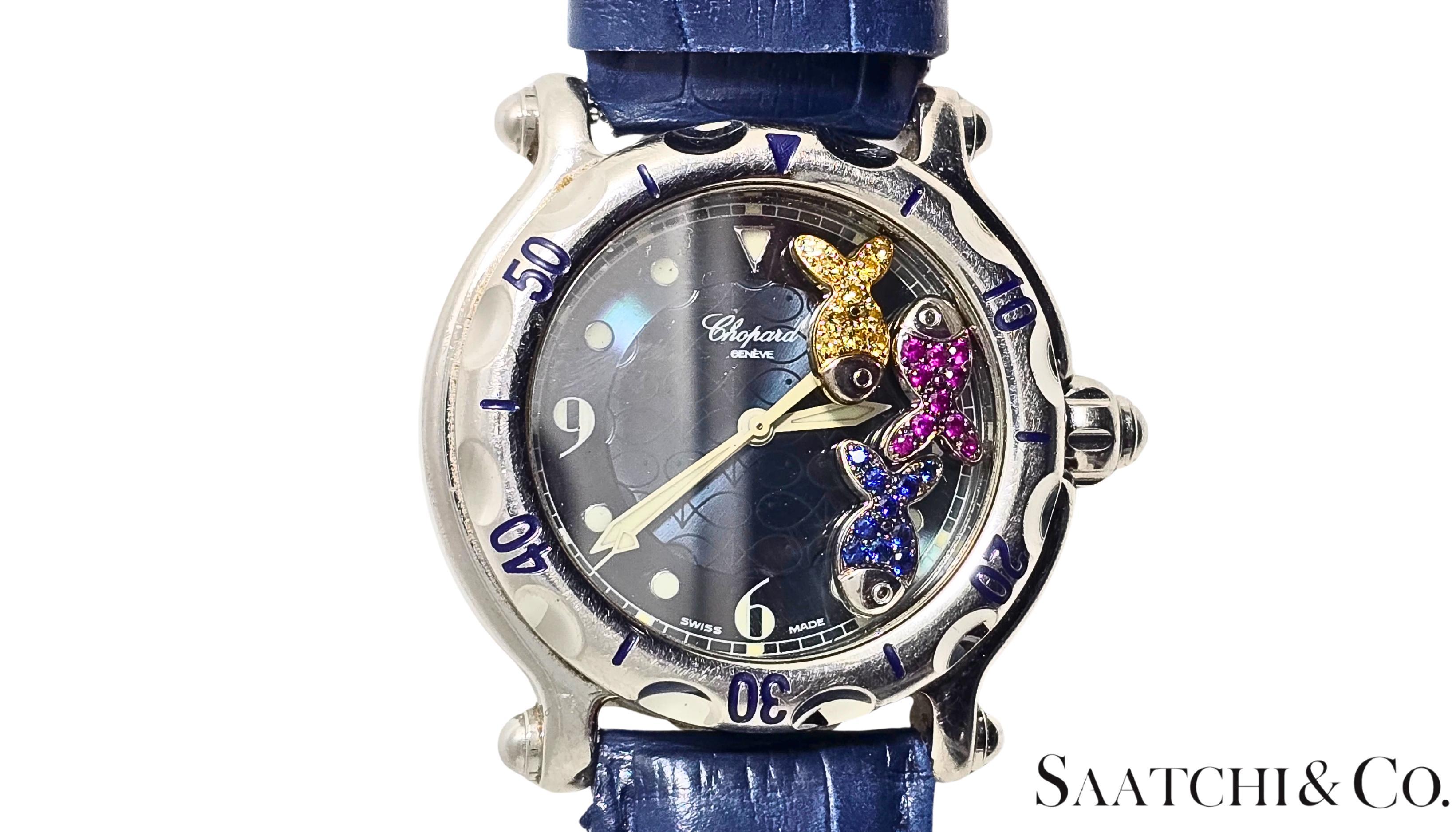 Orologio Chopard Happy Sport

1:
Creatore: Chopard
Model: Happy Sport
Model No: R. 28/8347
Movimento: Quarzo
Caratteristiche: Quadrante a 12 ore, resistente all'acqua
2:
Forma della cassa: Rotondo
Materiale della cassa: Acciaio
Colore della cassa:
