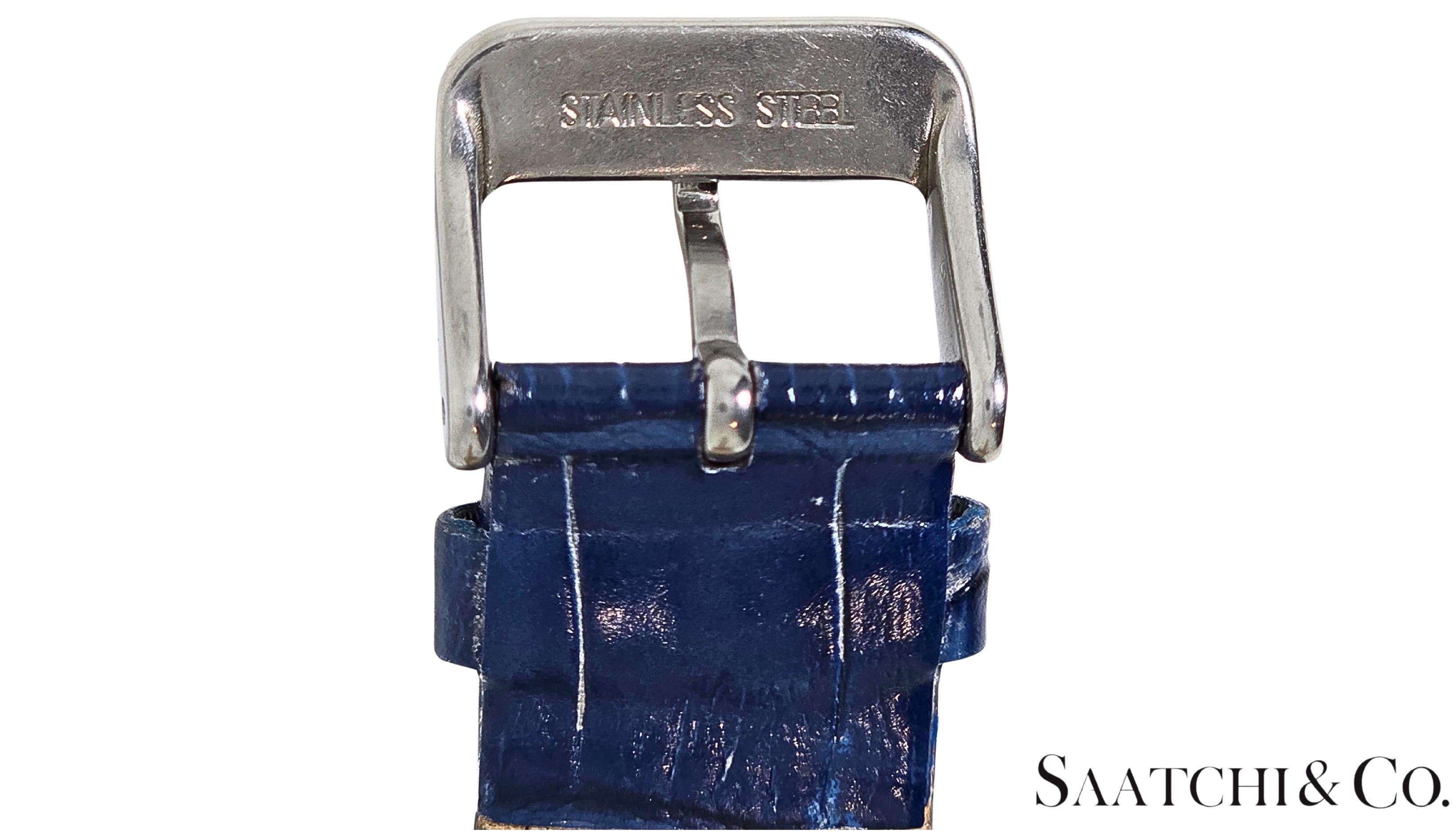 Chopard Happy Sport R. 8347 Acciaio, Giallo Rubino Naturale e Zaffiro Blu in vendita 2