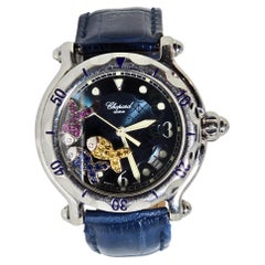 Chopard Happy Sport R. 8347 Acciaio, Giallo Rubino Naturale e Zaffiro Blu