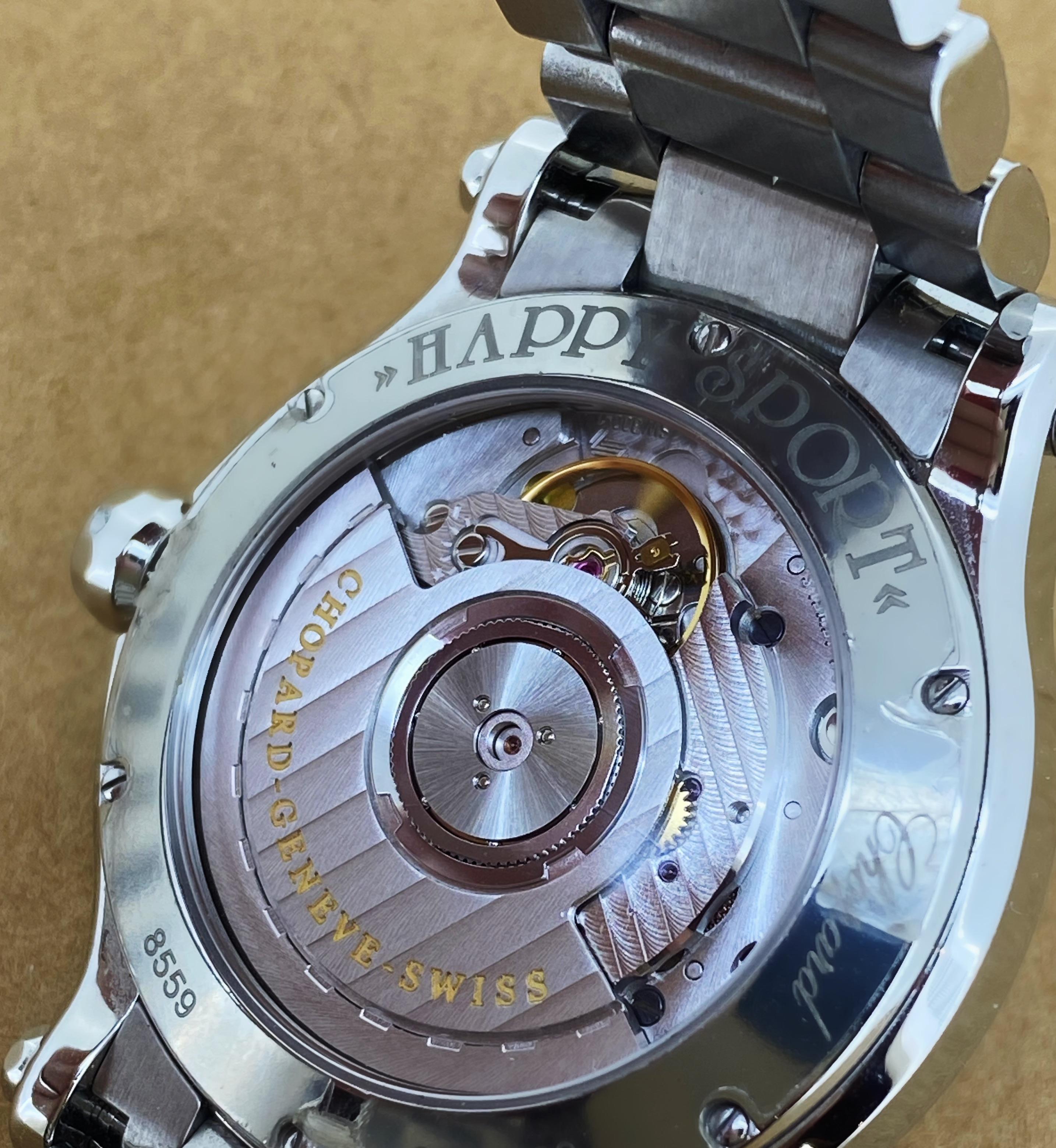 De las mujeres Chopard Happy Sport ref 8559, 7 diamantes bailarines (0,35 ct) Reloj de señora 36mm en venta