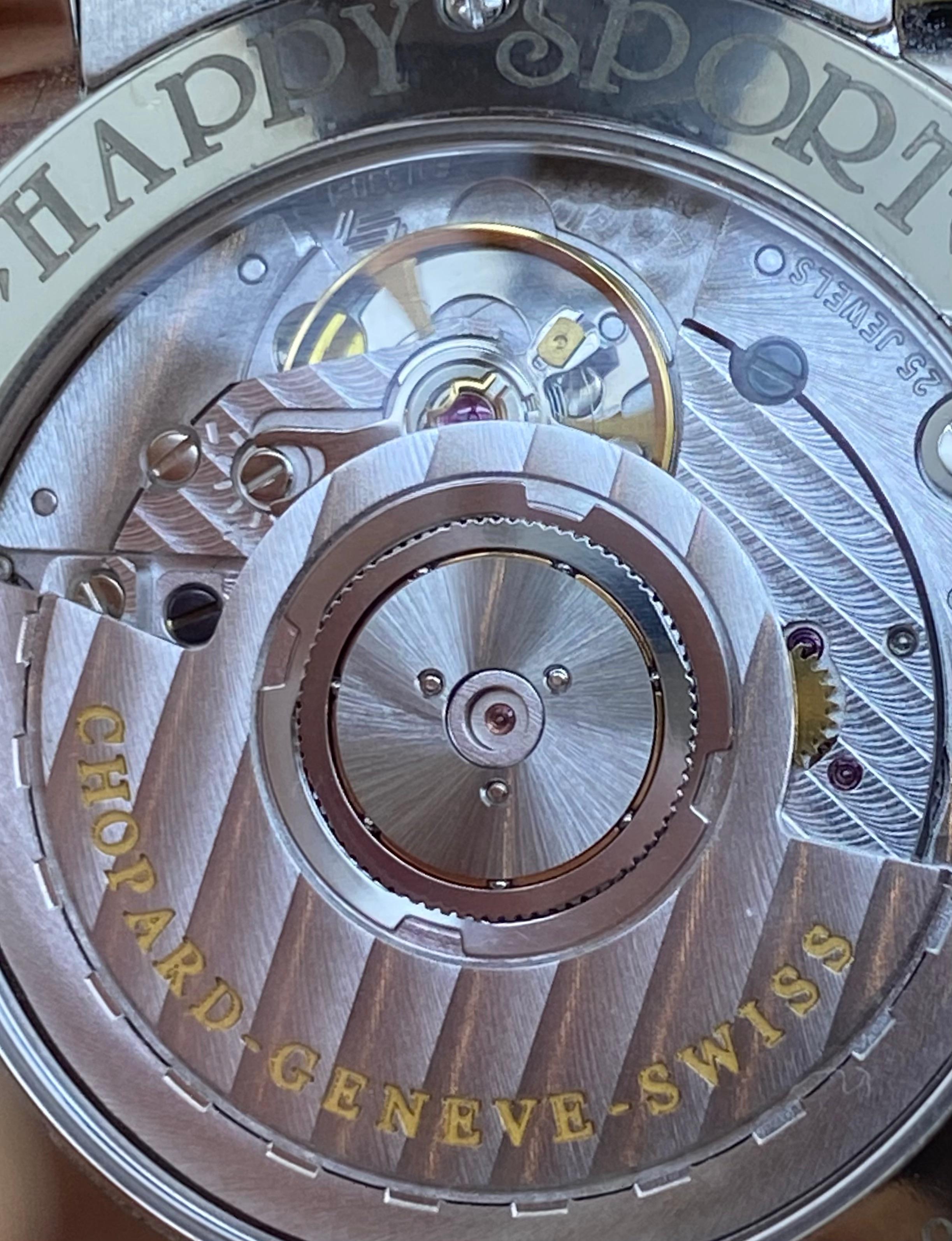 Chopard Happy Sport ref 8559, 7 diamantes bailarines (0,35 ct) Reloj de señora 36mm en venta 1