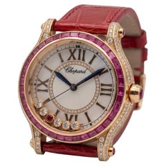 Chopard Happy Sport Ruby and Diamond Rose Gold Ladies Wristwatch