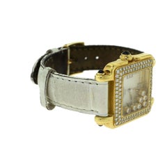 Chopard Happy Sport Seven Floating Diamond Yellow Gold Square Watch 27/6679