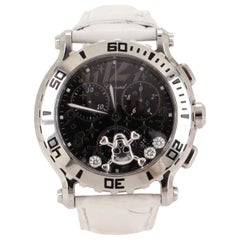 Chopard Happy Sport Skull Chronographe Round Quartz Watch Acier inoxydable et tout