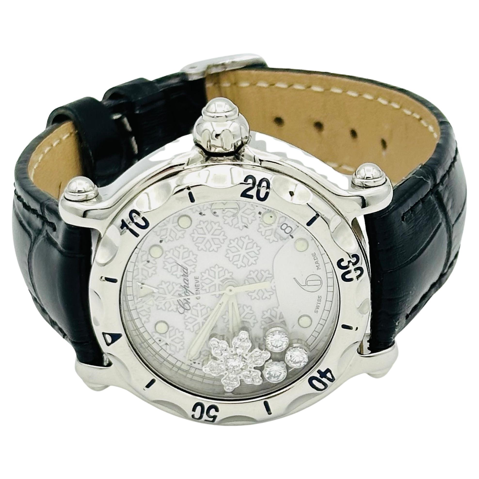 Chopard Happy Sport Snowflake Diamonds Steel White Watch - 28/8948 38mm