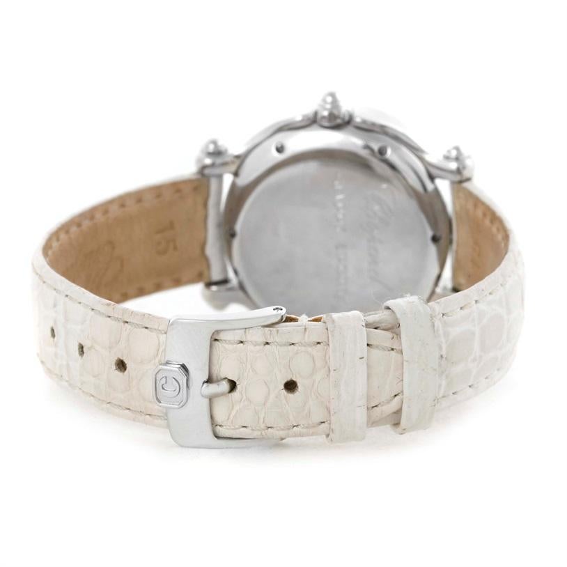 Women's Chopard Happy Sport Snowflake Floating Diamond Watch 278949-3001 For Sale