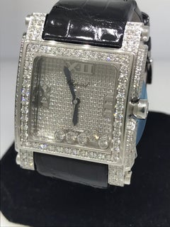 Chopard Happy Sport Square II Pave Diamond Dial and Bezel Ladies Watch 28/3571