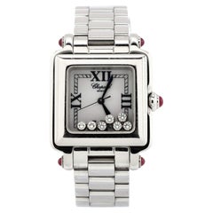 Chopard Happy Sport Square Quartz Watch Stainless Steel with Floating Diamonds