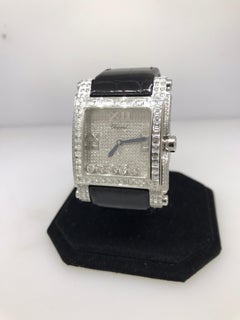Chopard Happy Sport Square White Gold Pave Diamond Watch 28/3577 Brand New