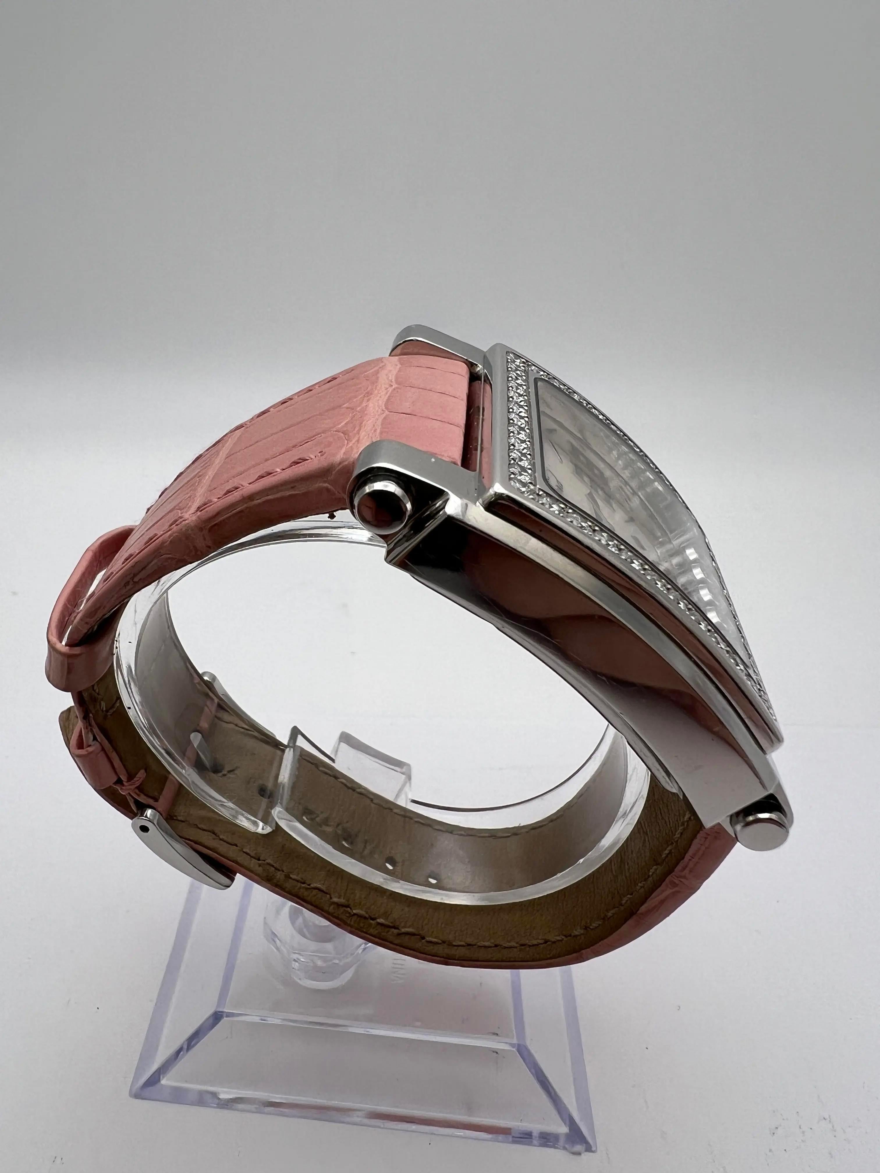 Chopard Happy Sport Square XL 35mm 18K Diamant Lünette MOP Zifferblatt Stahl 288448-2001 im Angebot 2