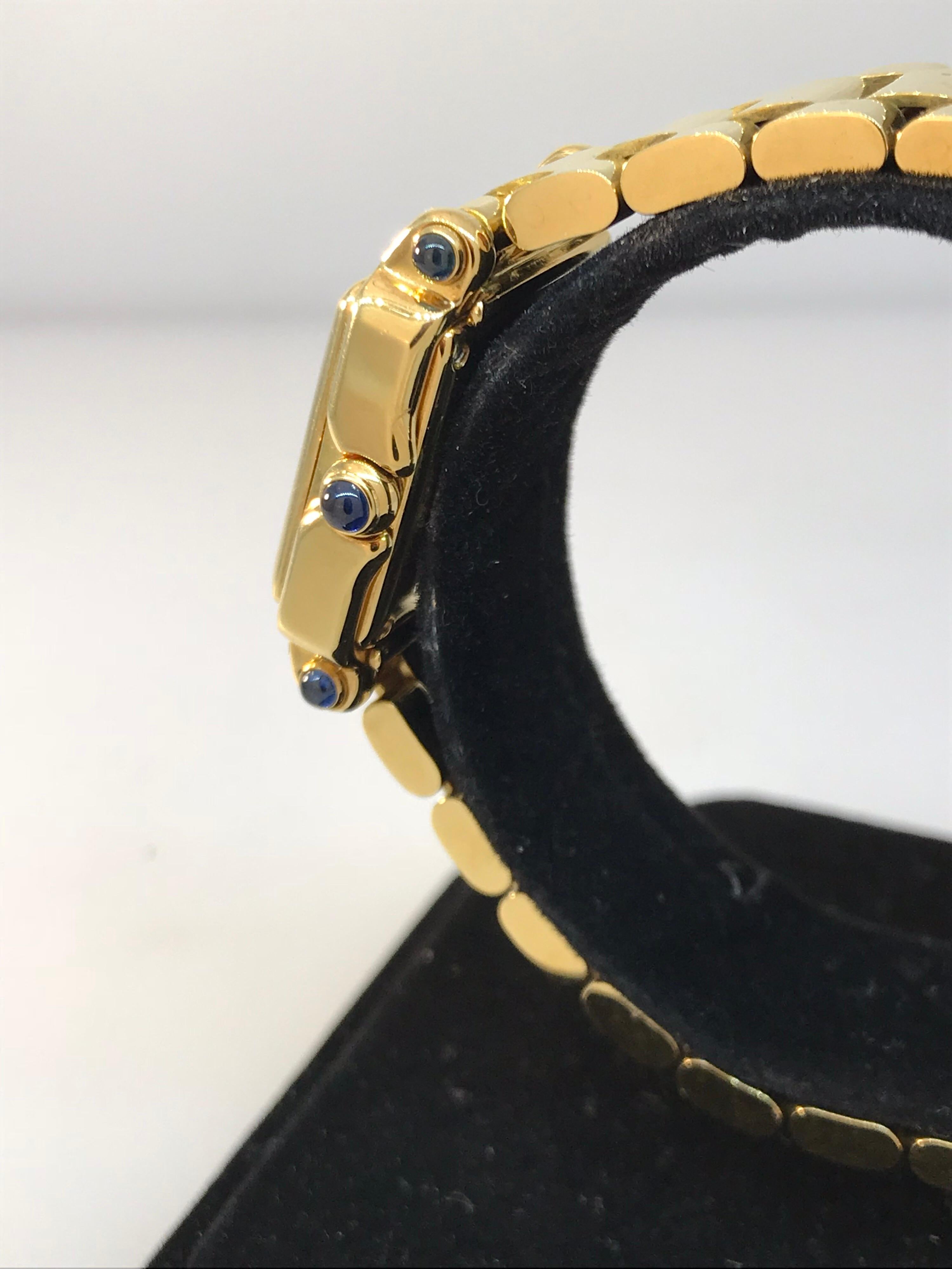 Chopard Happy Sport Ladies Watch

Model Number: 27/6851-0007

100% Authentic

New / Old Stock

Comes with original Chopard Box, Certificate of Authenticity and Warranty, and Instruction Manual

18 Karat Yellow Gold Case & Bracelet

White Dial

5