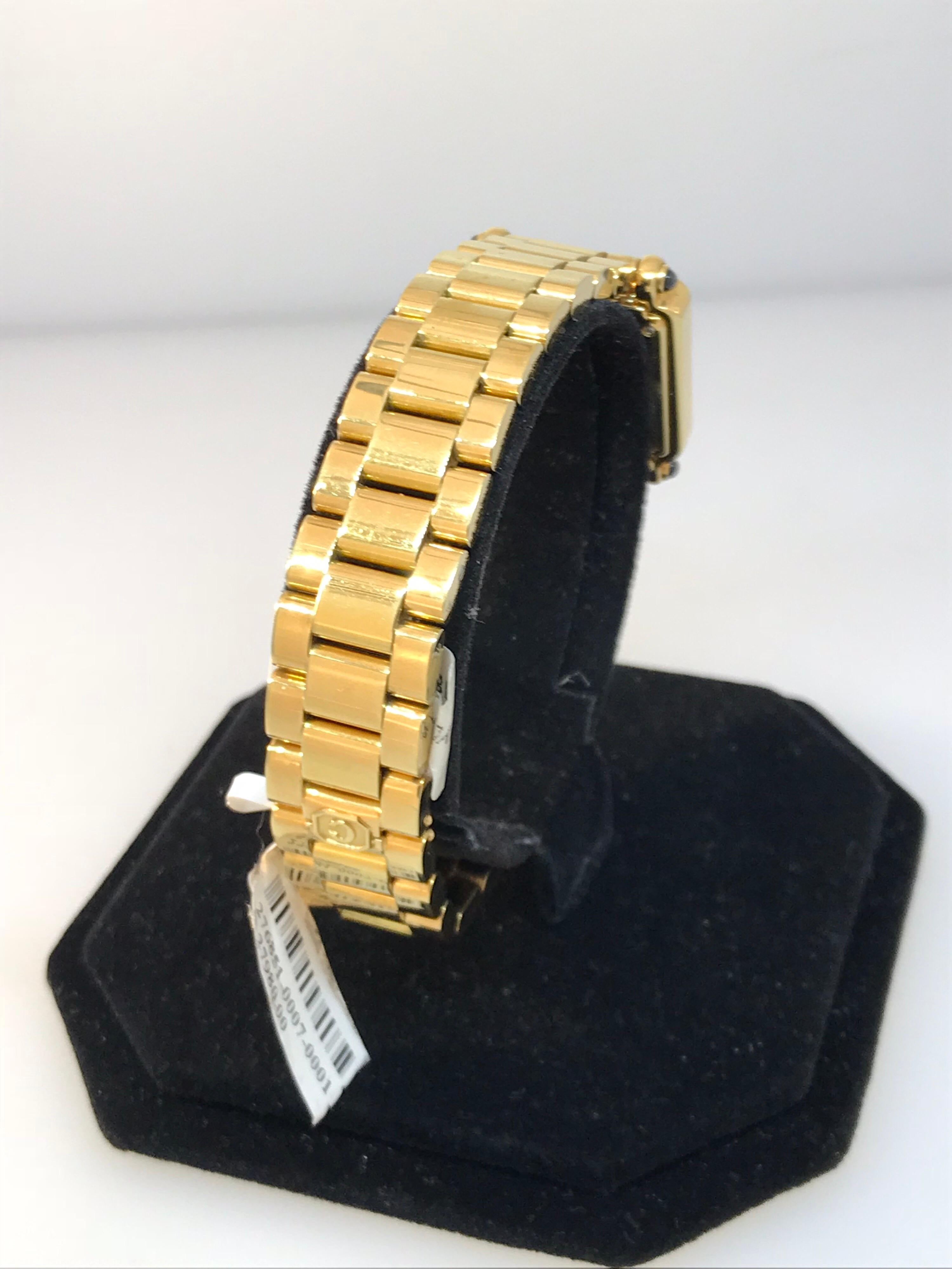 Chopard Happy Sport Square Yellow Gold White Dial Bracelet Ladies Watch 27/6581 For Sale 1