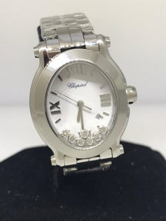 Chopard Happy Sport Stainless Steel Diamond White Dial Ladies Watch 27/8546-3003