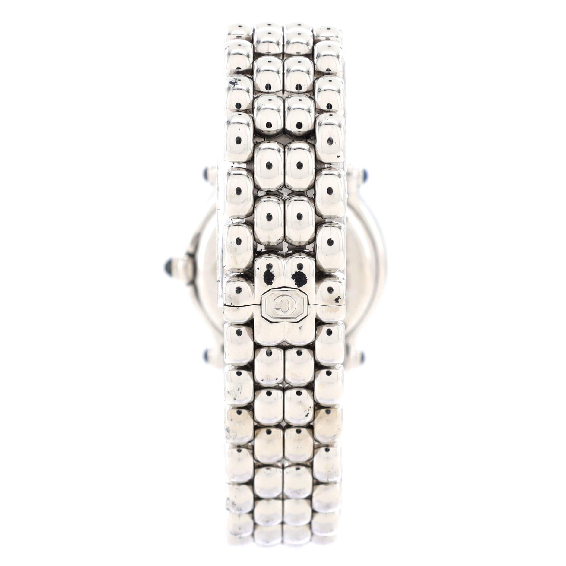 Runde Quarzuhr von Chopard Happy Sport Star & Moon aus Edelstahl mit F 1