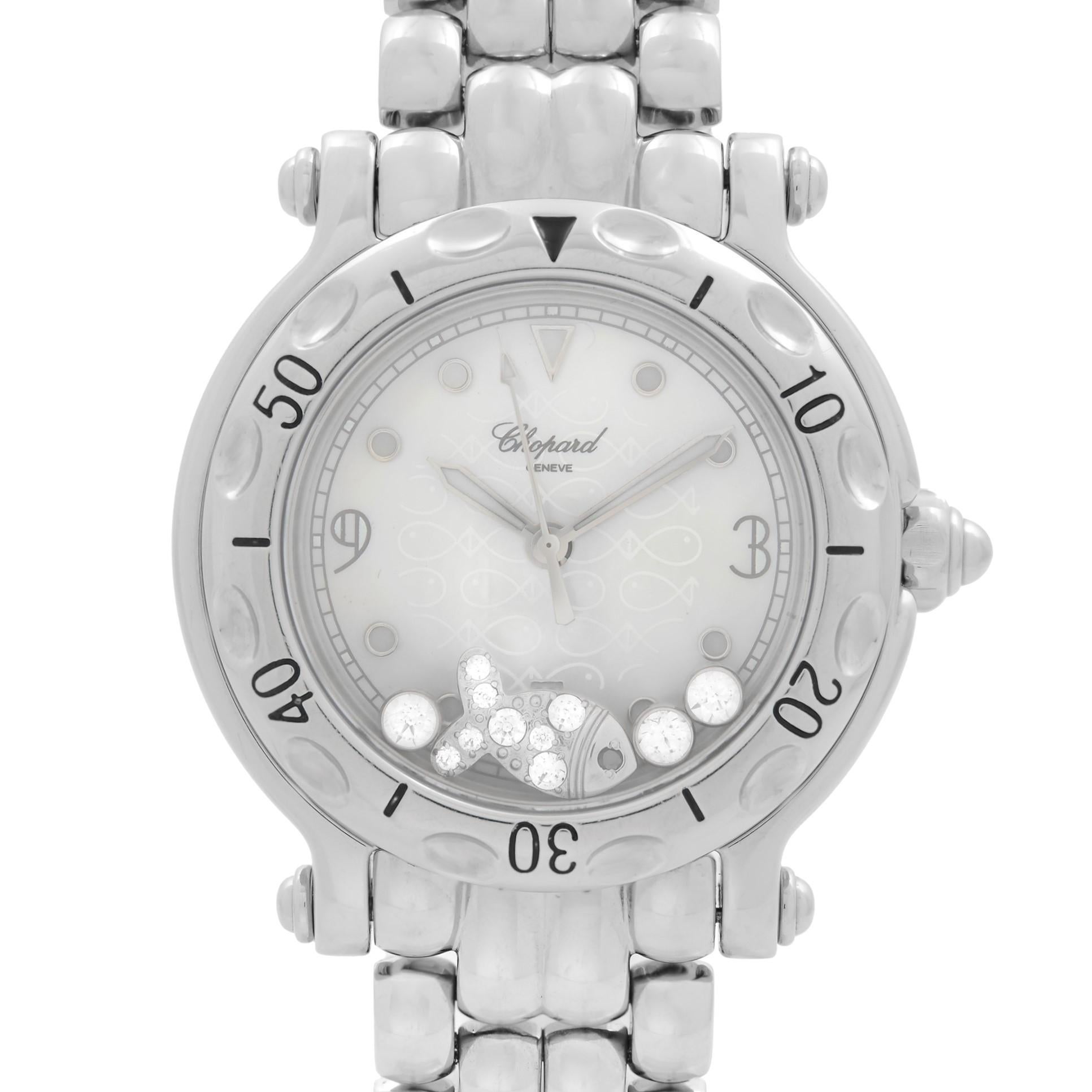 Pre-owned Chopard Happy Sport Floating Fish Silver Dial Quartz Ladies Watch 27/8236-23. No Original Box and Papers are Included. Comes with Chronostore Presentation Box and Authenticity Card. Covered by a 2-year Chronostore Warranty.
Details:
Brand