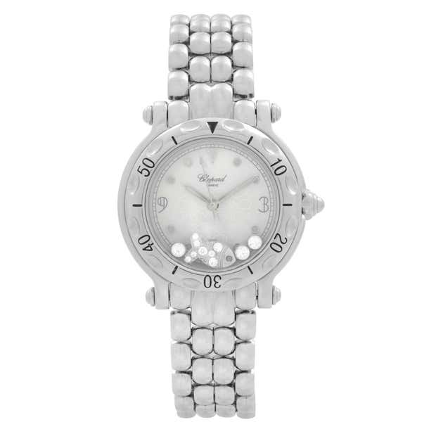 Chopard Fish Dial Chopard Happy Sport Steel Floating Fish Silver Dial Quartz Watch 27/ ...