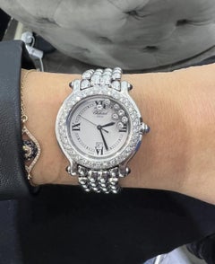 Chopard Happy Sport Watch 7 Floating Diamond 8236 Diamond & Steel Watch