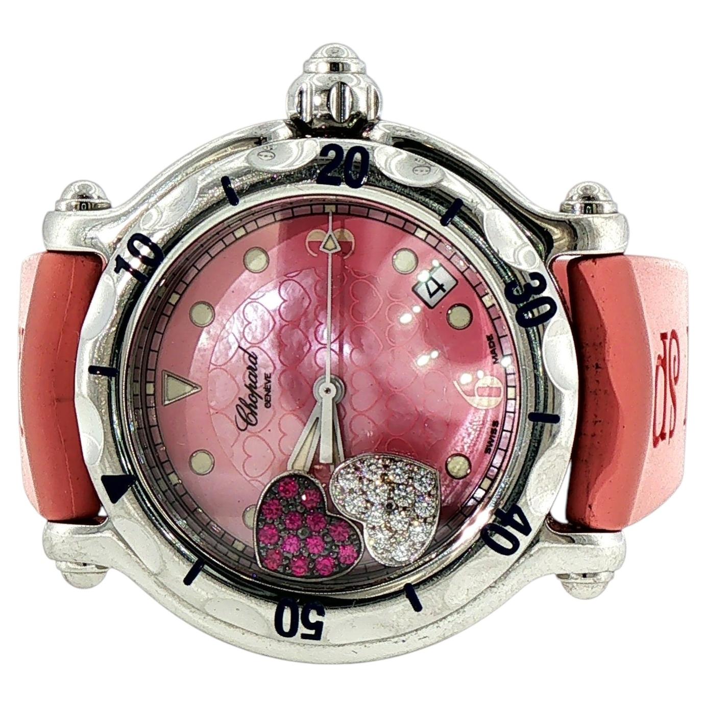 Chopard "Happy Sport" Watch Ltd. Edition with Floating Hearts For Sale