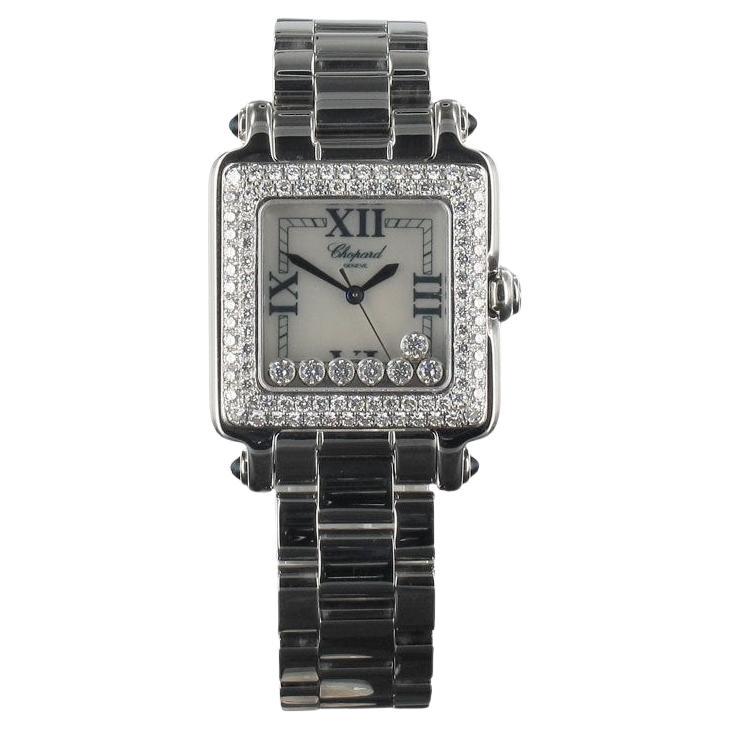 Chopard Happy Sport Watch - Square 7 Floating Diamonds Ref: 278358