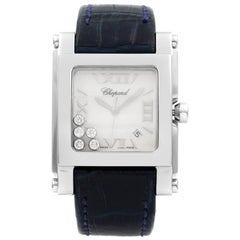 Chopard Happy Sport White Enamel Diamond Dial Steel Ladies Quartz Watch 28/8447