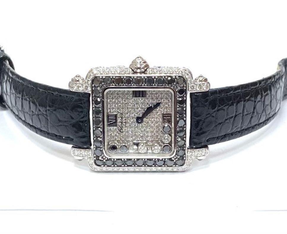 Brilliant Cut Chopard Happy Sport White Gold Diamond Watch